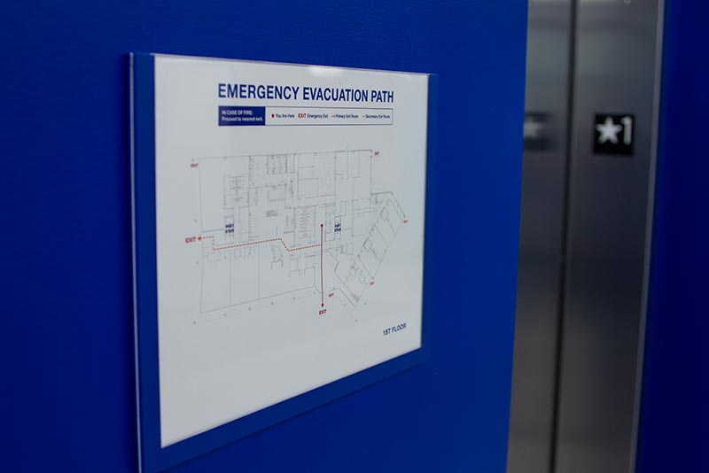Olympus Evacuation Signage